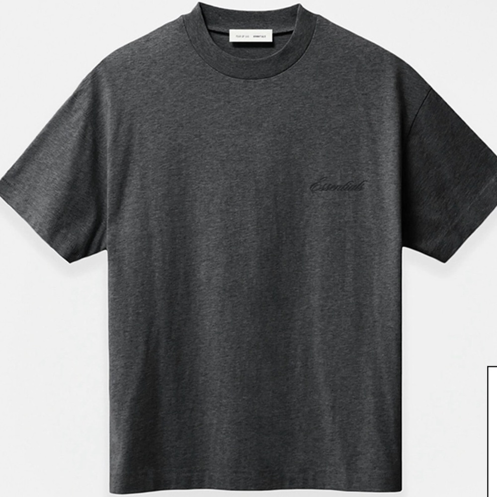 Essentials Charcoal Short-Sleeve Crewneck Tee - Men